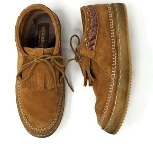 Sundance x Laidback London Ekru Chukka Beaded Suede Moccasin Boot US 7